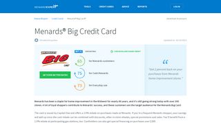 Menards Big Card (2% Back, Discounts and Gas Rewards)