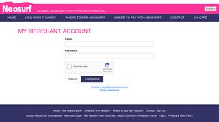 My Merchant account - Neosurf
