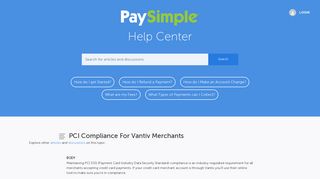 PCI Compliance for Vantiv Merchants - PaySimple