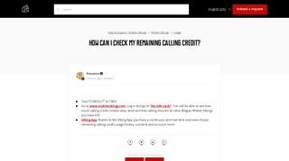 How can I check my remaining calling credit? – Help ... - Mobile Vikings
