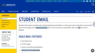Morehead State University :: Student Email