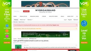 Cant get MTN loaded email to work on my phone. | MyBroadband
