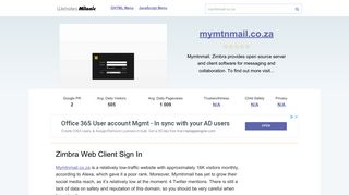Mymtnmail.co.za website. Zimbra Web Client Sign In.