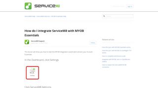 How do I integrate ServiceM8 with MYOB Essentials – ServiceM8 Help