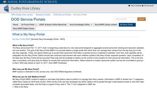 My Navy Portal - DOD Service Portals - Research Guides at Naval ...