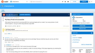 My Navy Portal not accessible : navyreserve - Reddit