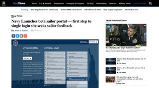 Navy Launches beta sailor portal — first step to single login site seeks ...
