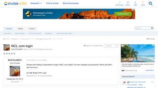 NCL.com login - Norwegian Cruise Line - Cruise Critic Community