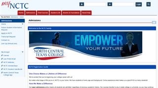 Home | Admissions | MyNCTC Home - North Central Texas College