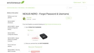 NEXUS-NERO - Forgot Password & Username – Environexus Help ...