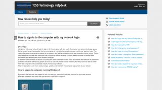 How to sign-in to the computer with my network login : TCSD ...