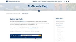 Student Center | MyNEVADA | University of Nevada, Reno