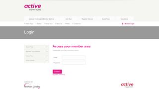 Member Login - Join @ Home with activeNewham