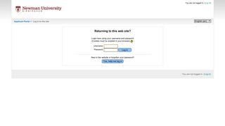 Newman University: Log in to the site