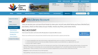 My Library Account - Carson City Library