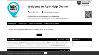 Q. How can I access my Northumbria University email on my phone?