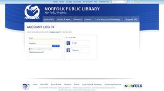 Account Log In | Norfolk Public Library