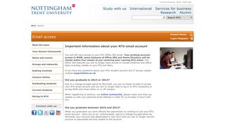 Email access - Current students - Alumni - Nottingham ... - NTU Alumni