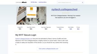 Nyitech.collegescheduler.com website. My NYIT Secure Login.