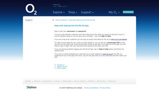 Help with signing into the My O2 App | Support | O2