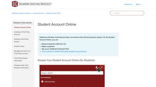 Student Account Online – Oklahoma Christian University