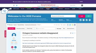 Octagon Insurance website disappeared - MoneySavingExpert.com Forums