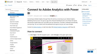 Connect to Adobe Analytics with Power BI - Power BI | Microsoft Docs