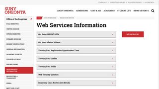 Web Services Information | SUNY Oneonta