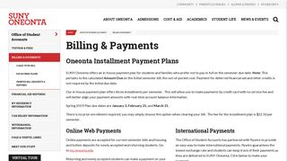 Billing & Payments | SUNY Oneonta