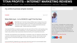 my online business empire reviews | Titan Profits - Internet Marketing ...