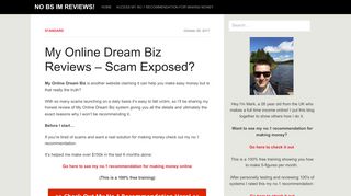 My Online Dream Biz Reviews - Scam Exposed? - No BS IM Reviews!