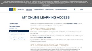 My Online Learning access | CPA Australia