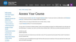 Access Your Course | Fashion Institute of Technology