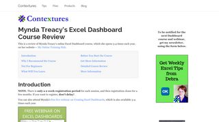 Excel Dashboard Course Review My Online Training Hub - Contextures