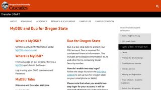 MyOSU and Duo for Oregon State | Cascades | Oregon State University