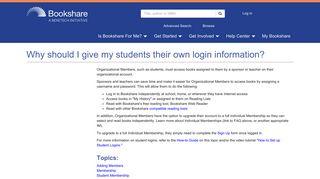 Why should I give my students their own login information? | Bookshare