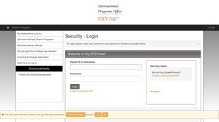Security > Login > International Programs Office