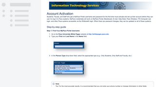 Account Activation - ITS Self-Help Center - Pace University