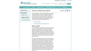 Electronic Health Record -- Palo Alto Medical Foundation - PAMF