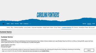Customer Service - The Official Site of the Carolina Panthers