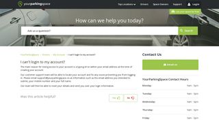 I can't login to my account? – YourParkingSpace