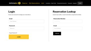 My Reservations Login - The Parking Spot