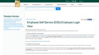 Client Reference: Employee Self Service (ESS) Employee Login View