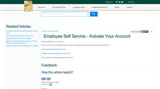 Client Reference: Employee Self Service - Initial Login - CBIZ Answers