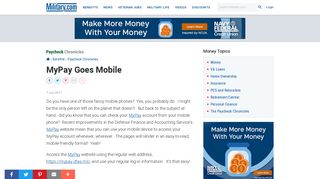 MyPay Goes Mobile | Military.com