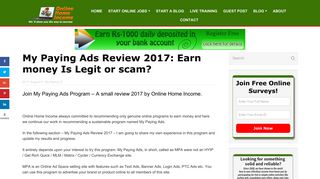 My Paying Ads Review 2017: Earn money Is Legit or scam?