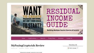 MyPayingCryptoAds Review - Residual Income Guide