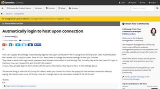 Autmatically login to host upon connection | Symantec Connect ...