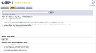 How do I access my PCC email account? - Ask the Panther