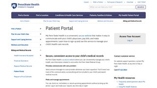Patient Portal - Penn State Children's Hospital - Penn State Health